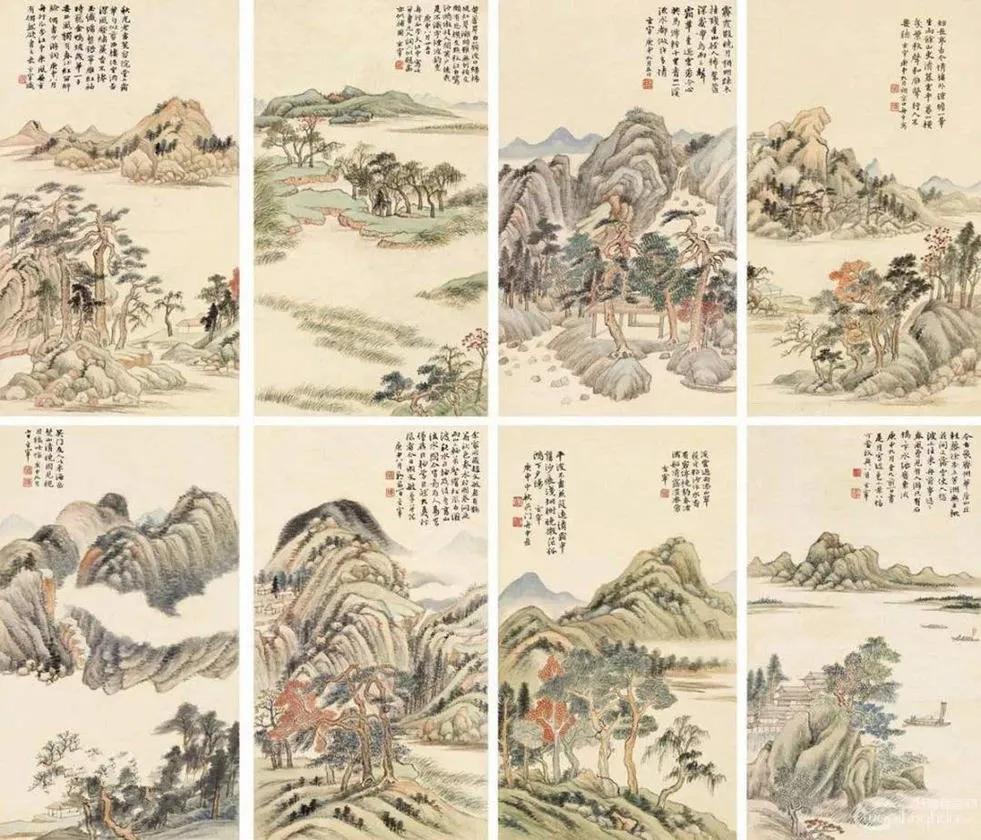 中国古代名画：董其昌作品《秋兴八景图》欣赏