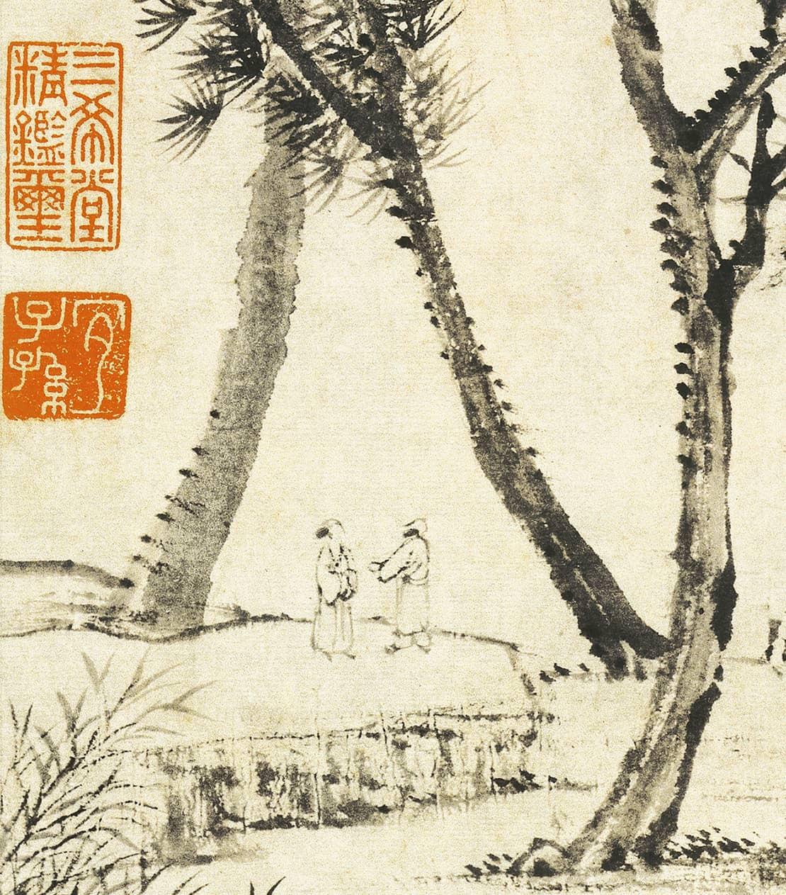『中国名画』王翬《晚梧秋影图轴》，酒酣兴发之作，有自然之妙