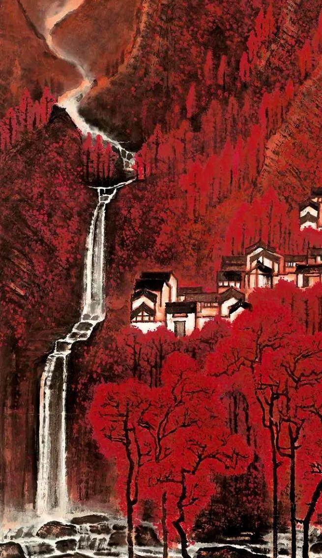 中国名画《万山红遍层林尽染》国画欣赏