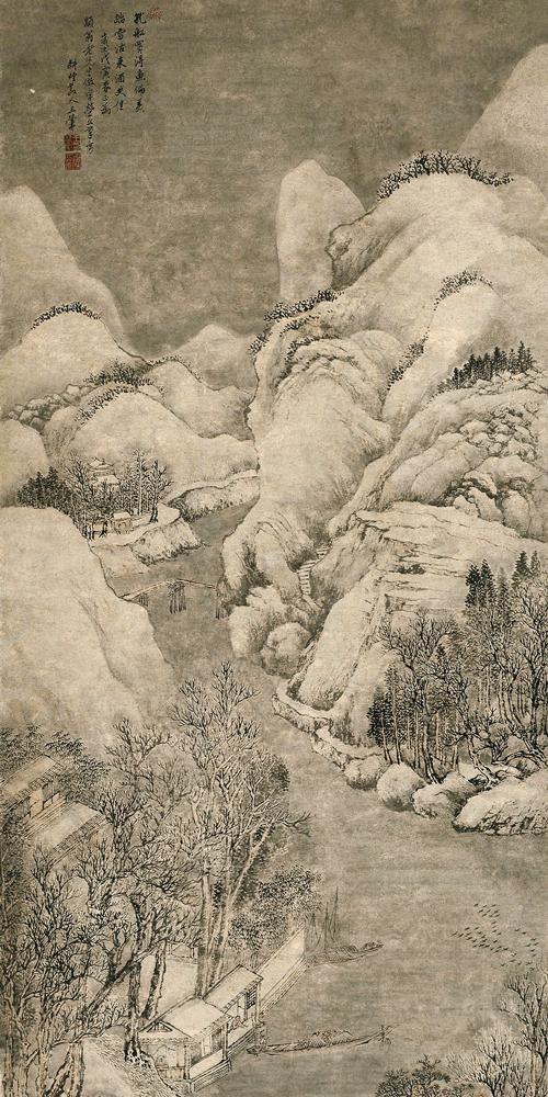 清初画家王翚两幅雪景题材山水画欣赏