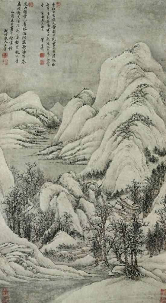 清初画家王翚两幅雪景题材山水画欣赏