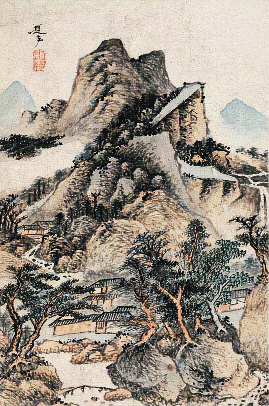 明末画家赵左《山水册》作品欣赏，描绘出季节特征