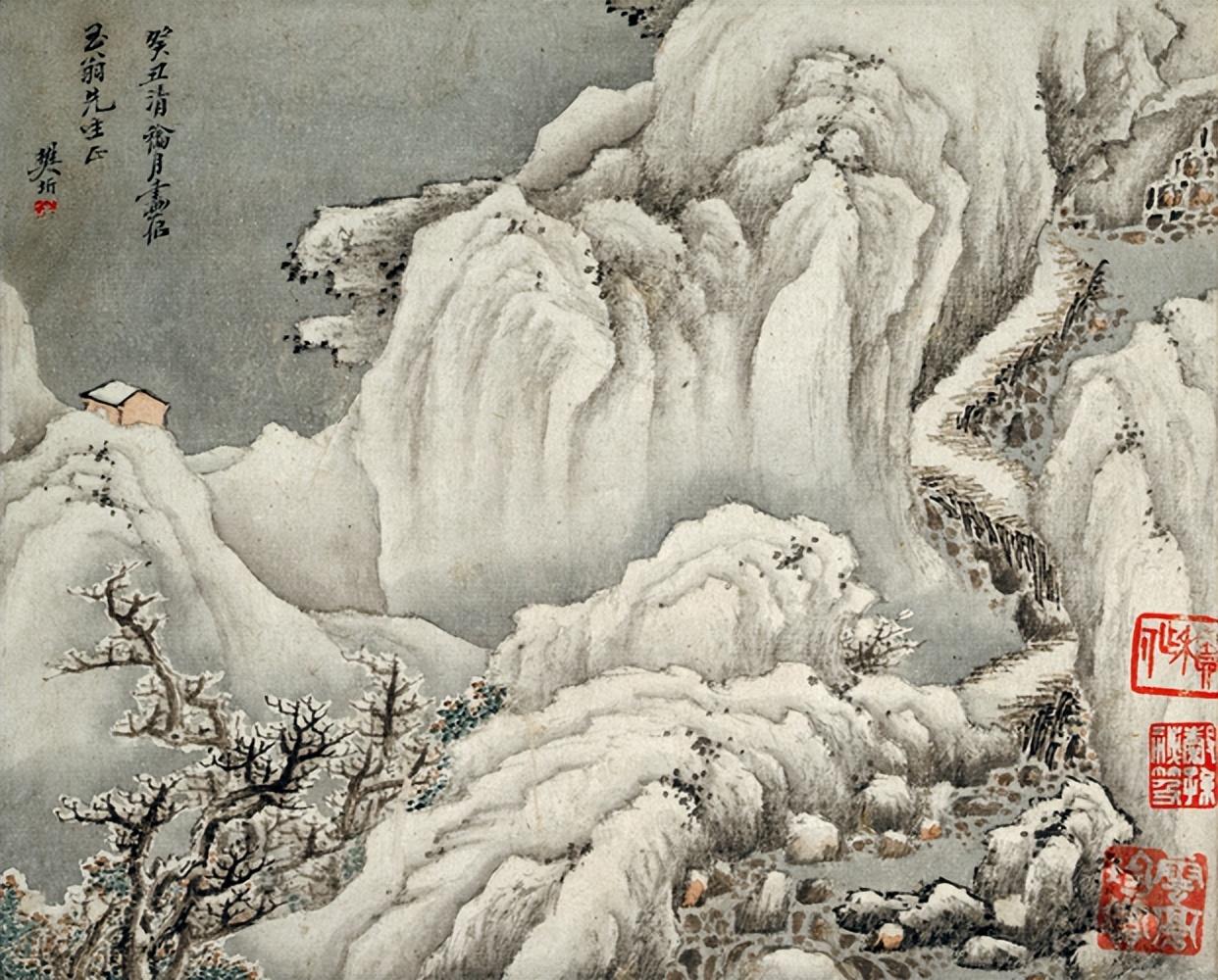 四幅雪景山水画名家作品高清大图欣赏