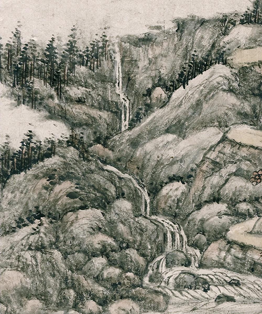 两幅山水画作品《仿王蒙山水》欣赏：厚重质朴，秀润清新