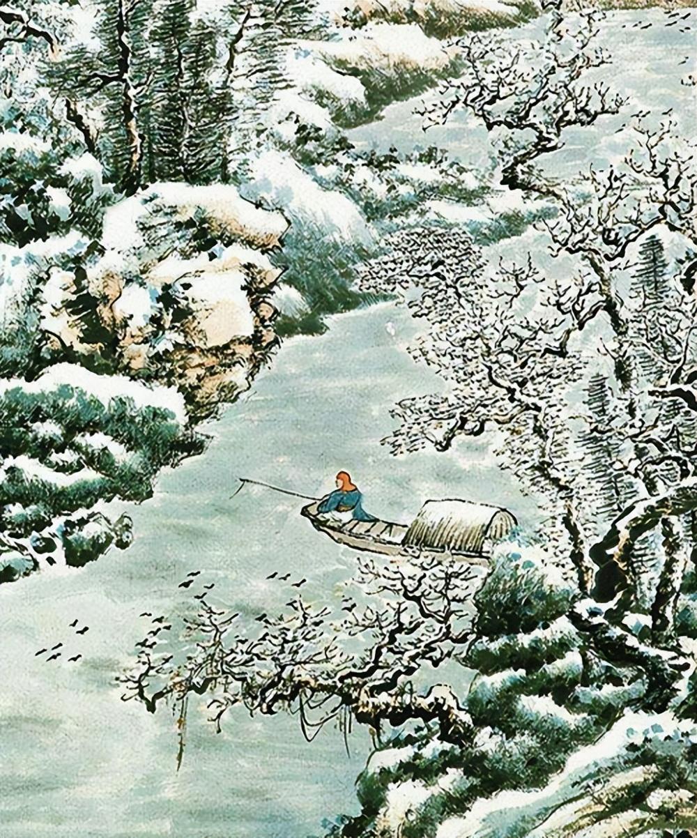 近代画家郑午昌山水画作品欣赏：《瑞雪满溪山》高清图片
