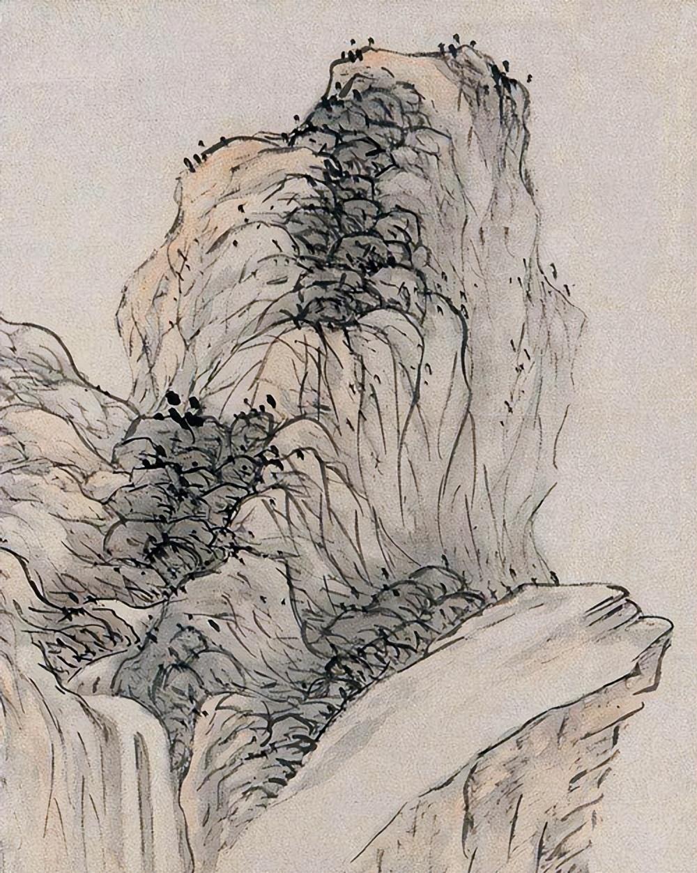 清代画家张启山水画作品欣赏：《秋山话旧图》