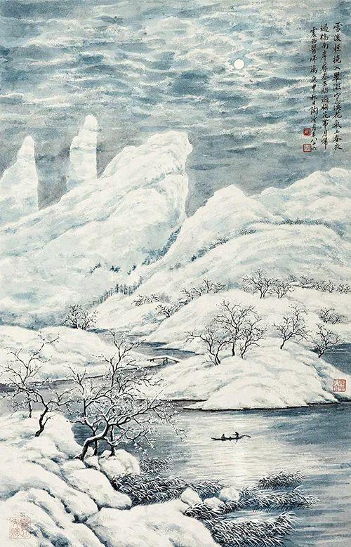 雪景题材山水画有哪些作品？两幅雪景山水画高清图片欣赏