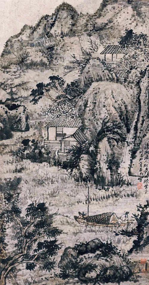 六幅清代画家石涛山水画作品高清图片欣赏